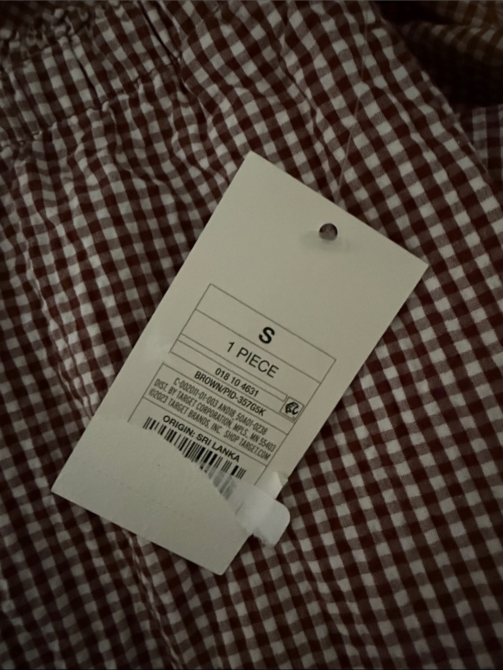 a new day Wide Leg Drawstring Pants in Brown Gingham - Picture 4 of 4